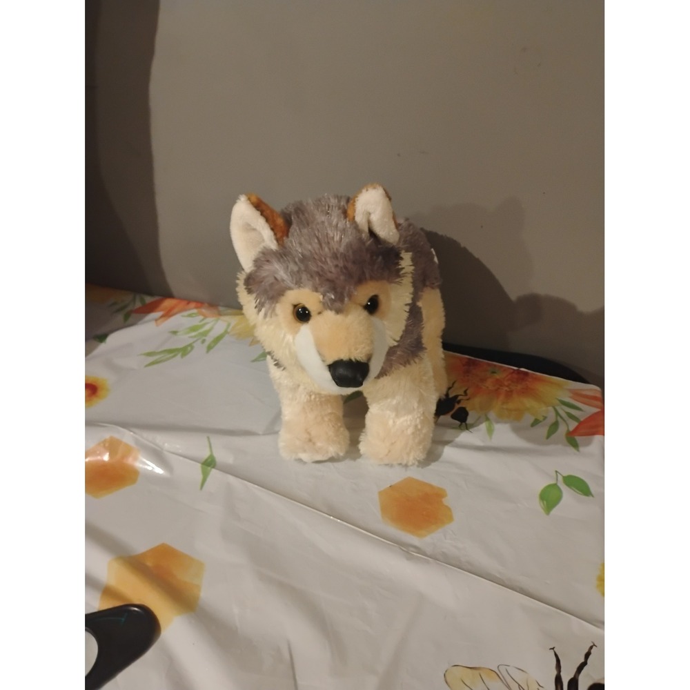 Aurora World Gray Wolf Plush Stuffed Animal Realistic Wildlife Toy Gray Cream